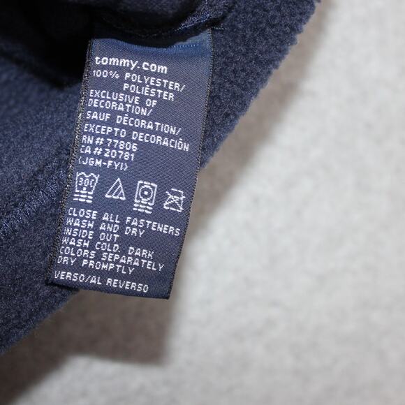 Vintage 90s Tommy Hilfiger Kids Navy‎ Fleece Zip Up Size 3T - Picture 4 of 6